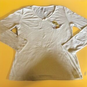 Looney Tunes Long Sleeve T-Shirt Yellow Women's Size Large Sleepwear Tweety Bird